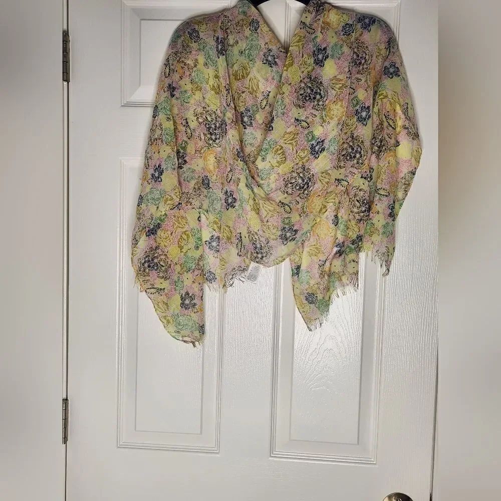 Unbranded Scarf Women Long Rectangle Mlticlrd FloralWrap LightweightFringe 68×24